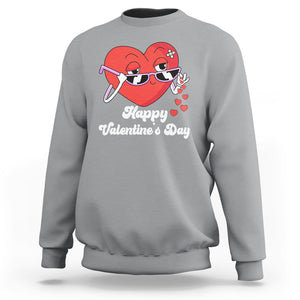 Happy Valentine's Day Cute Heart Bae Funny Salting Hearts Sweatshirt TS09 Sport Gray Printyourwear