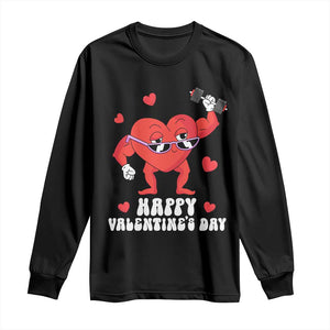 Happy Valentine's Day Gymer Heart Weightlifting Funny Deadlift Fitness Long Sleeve Shirt TS09 Black Print Your Wear