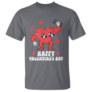 Happy Valentine's Day Gymer Heart Weightlifting Funny Deadlift Fitness T Shirt TS09 Charcoal Printyourwear