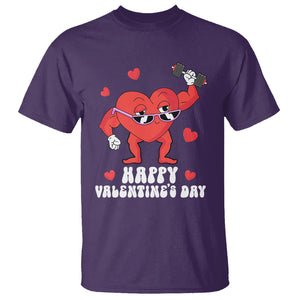 Happy Valentine's Day Gymer Heart Weightlifting Funny Deadlift Fitness T Shirt TS09 Purple Printyourwear