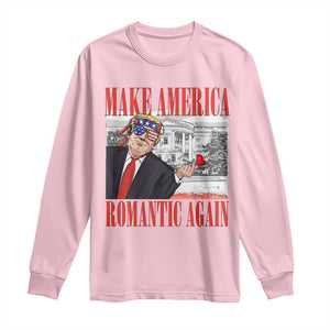 Funny Valentine's Day Trump Long Sleeve Shirt Make America Romantic Again TS09 Light Pink Print Your Wear