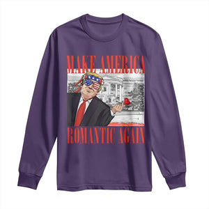 Funny Valentine's Day Trump Long Sleeve Shirt Make America Romantic Again TS09 Purple Print Your Wear