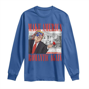 Funny Valentine's Day Trump Long Sleeve Shirt Make America Romantic Again TS09 Royal Blue Print Your Wear