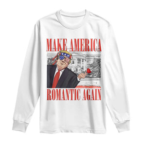 Funny Valentine's Day Trump Long Sleeve Shirt Make America Romantic Again TS09 White Print Your Wear