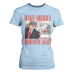 Funny Valentine's Day Trump T Shirt For Women Make America Romantic Again TS09 Light Blue Print Your Wear