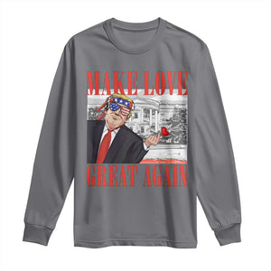 Funny Valentine's Day Trump Long Sleeve Shirt Make Love Great Again TS09 Charcoal Print Your Wear