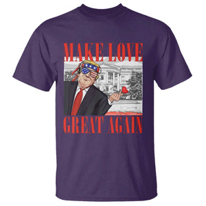 Funny Valentine's Day Trump T Shirt Make Love Great Again TS09 Purple Print Your Wear