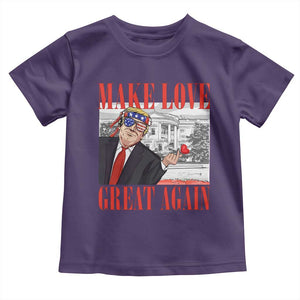 Funny Valentine's Day Trump Toddler T Shirt Make Love Great Again TS09 Purple Print Your Wear