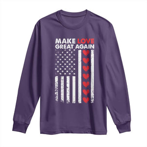 Funny Trump Valentine's Day Patriotic Long Sleeve Shirt Make Love Great Again TS09 Purple Print Your Wear