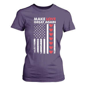 Funny Trump Valentine's Day Patriotic T Shirt For Women Make Love Great Again TS09 Purple Print Your Wear