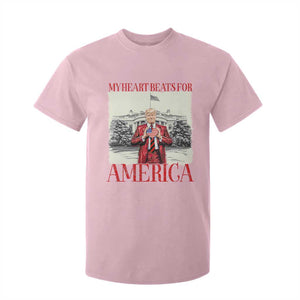 Funny Trump T Shirt For Kid My Heart Beats For America Valentine's Day TS09 Light Pink Print Your Wear