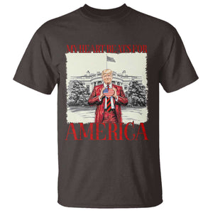 Funny Trump T Shirt My Heart Beats For America Valentine's Day TS09 Dark Chocolate Print Your Wear