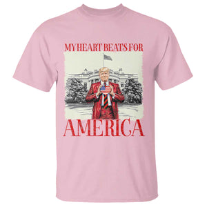 Funny Trump T Shirt My Heart Beats For America Valentine's Day TS09 Light Pink Print Your Wear