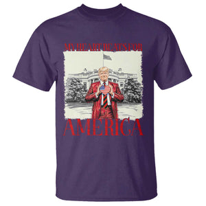 Funny Trump T Shirt My Heart Beats For America Valentine's Day TS09 Purple Print Your Wear