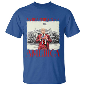 Funny Trump T Shirt My Heart Beats For America Valentine's Day TS09 Royal Blue Print Your Wear