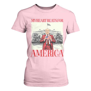 Funny Trump T Shirt For Women My Heart Beats For America Valentine's Day TS09 Light Pink Print Your Wear