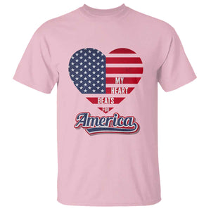 Patriotic T Shirt My Heart Beats For America Valentine's Day TS09 Light Pink Print Your Wear