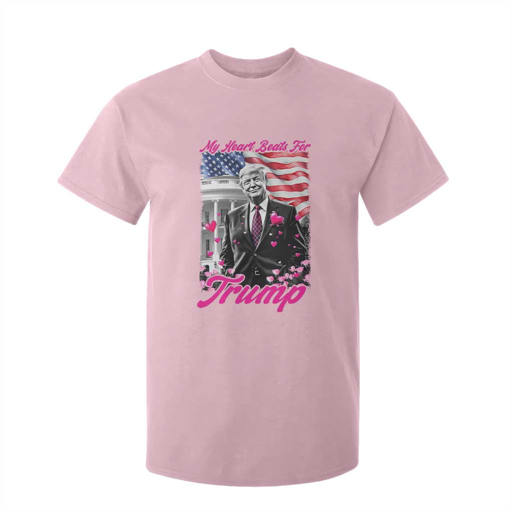 Funny Trump Lover T Shirt For Kid My Hear Beats For Trump Valentine's Day TS09 Light Pink Print Your Wear