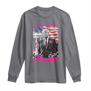 Funny Trump Lover Long Sleeve Shirt My Hear Beats For Trump Valentine's Day TS09 Charcoal Print Your Wear