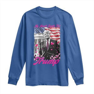 Funny Trump Lover Long Sleeve Shirt My Hear Beats For Trump Valentine's Day TS09 Royal Blue Print Your Wear