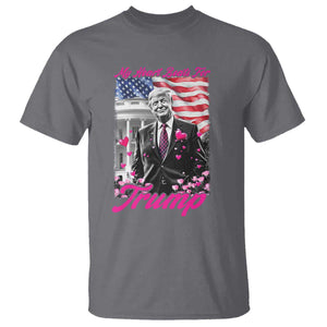 Funny Trump Lover T Shirt My Hear Beats For Trump Valentine's Day TS09 Charcoal Print Your Wear