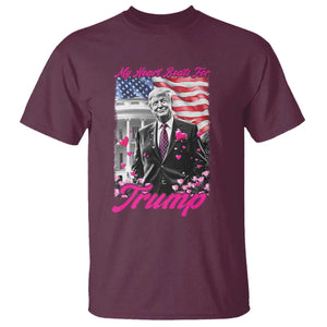 Funny Trump Lover T Shirt My Hear Beats For Trump Valentine's Day TS09 Maroon Print Your Wear