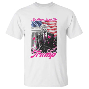 Funny Trump Lover T Shirt My Hear Beats For Trump Valentine's Day TS09 White Print Your Wear