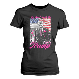 Funny Trump Lover T Shirt For Women My Hear Beats For Trump Valentine's Day TS09 Black Print Your Wear