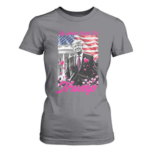 Funny Trump Lover T Shirt For Women My Hear Beats For Trump Valentine's Day TS09 Charcoal Print Your Wear