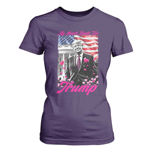 Funny Trump Lover T Shirt For Women My Hear Beats For Trump Valentine's Day TS09 Purple Print Your Wear