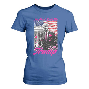 Funny Trump Lover T Shirt For Women My Hear Beats For Trump Valentine's Day TS09 Royal Blue Print Your Wear