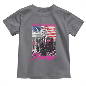 Funny Trump Lover Toddler T Shirt My Hear Beats For Trump Valentine's Day TS09 Charcoal Print Your Wear