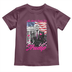 Funny Trump Lover Toddler T Shirt My Hear Beats For Trump Valentine's Day TS09 Maroon Print Your Wear