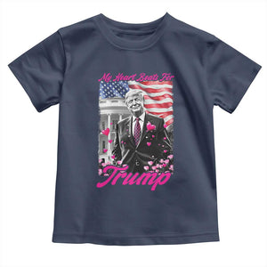 Funny Trump Lover Toddler T Shirt My Hear Beats For Trump Valentine's Day TS09 Navy Print Your Wear