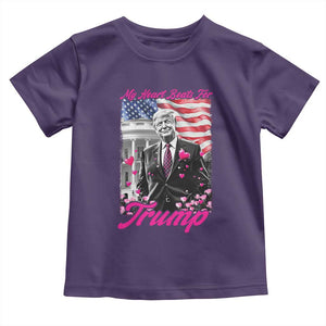 Funny Trump Lover Toddler T Shirt My Hear Beats For Trump Valentine's Day TS09 Purple Print Your Wear