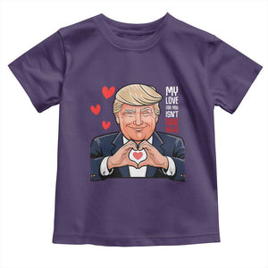 Funny Valentine's Day Trump Toddler T Shirt My Love For You Isn't Fake News TS09 Purple Print Your Wear