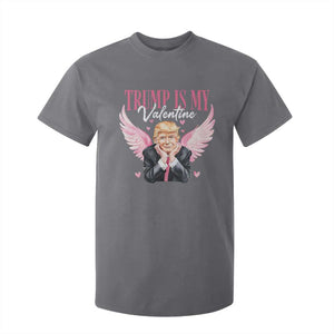 Funny Trump Is My Valentine T Shirt For Kid Pink Trump Cupid TS09 Charcoal Print Your Wear