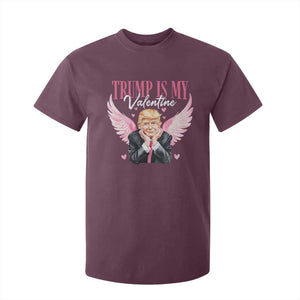 Funny Trump Is My Valentine T Shirt For Kid Pink Trump Cupid TS09 Maroon Print Your Wear