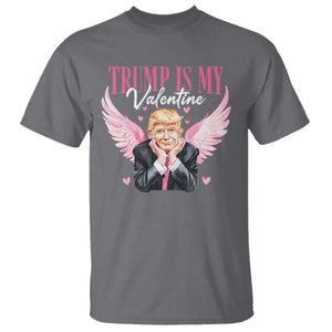 Funny Trump Is My Valentine T Shirt Pink Trump Cupid TS09 Charcoal Print Your Wear