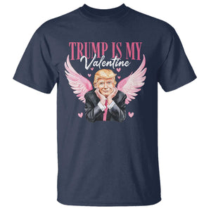 Funny Trump Is My Valentine T Shirt Pink Trump Cupid TS09 Navy Print Your Wear