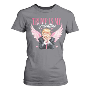 Funny Trump Is My Valentine T Shirt For Women Pink Trump Cupid TS09 Charcoal Print Your Wear