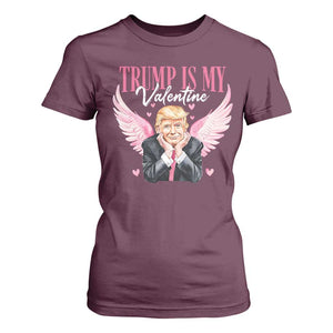 Funny Trump Is My Valentine T Shirt For Women Pink Trump Cupid TS09 Maroon Print Your Wear