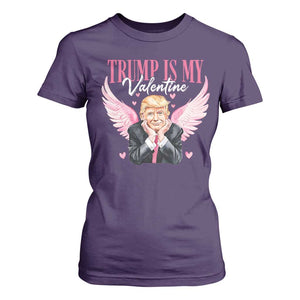 Funny Trump Is My Valentine T Shirt For Women Pink Trump Cupid TS09 Purple Print Your Wear