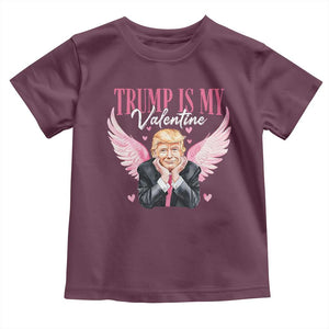 Funny Trump Is My Valentine Toddler T Shirt Pink Trump Cupid TS09 Maroon Print Your Wear