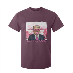 Funny Trump Is My Valentine T Shirt For Kid Pink Trump Bubble Gum TS09 Maroon Print Your Wear