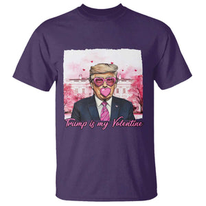 Funny Trump Is My Valentine T Shirt Pink Trump Bubble Gum TS09 Purple Print Your Wear