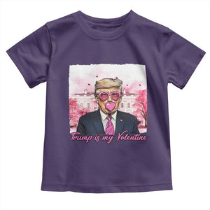 Funny Trump Is My Valentine Toddler T Shirt Pink Trump Bubble Gum TS09 Purple Print Your Wear