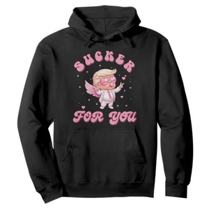 Funny Valentine's Day Cupid Trump Hoodie Sucker For You TS09 Black Print Your Wear