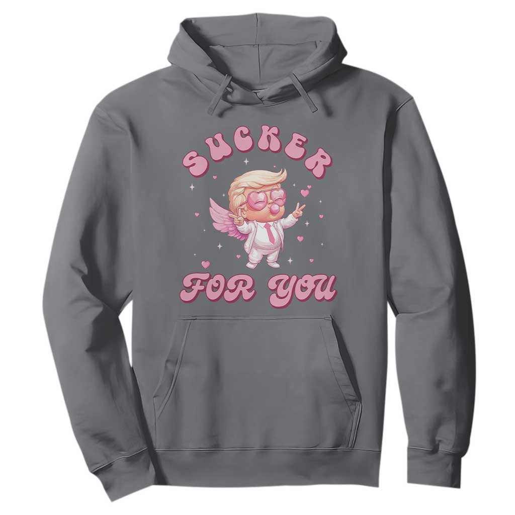 Funny Valentine's Day Cupid Trump Hoodie Sucker For You TS09 Charcoal Print Your Wear