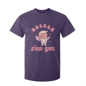 Funny Valentine's Day Cupid Trump T Shirt For Kid Sucker For You TS09 Purple Print Your Wear